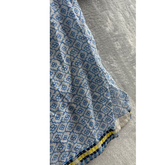 J. McLaughlin Embroidered Paget Tunic Top – Blue & Yellow – Size M - Picture 5 of 7